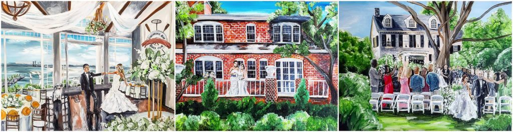 examples of live wedding paintings by Brittany Branson
