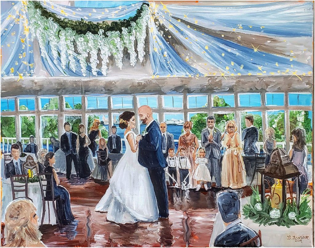 first dance live painting example from Ocean Pines Yacht Club