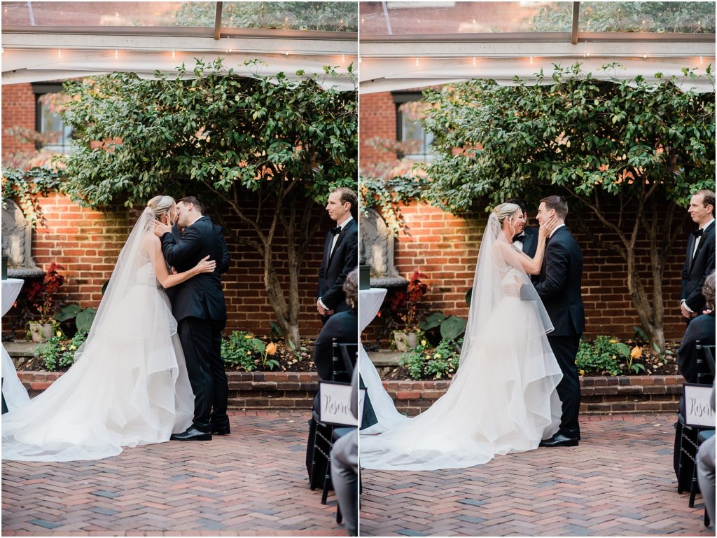 November wedding at The Decatur House in Washington DC. This Ceremony Live Wedding Painting was done by By Brittany Branson. Image by Anne Cannon Photography.