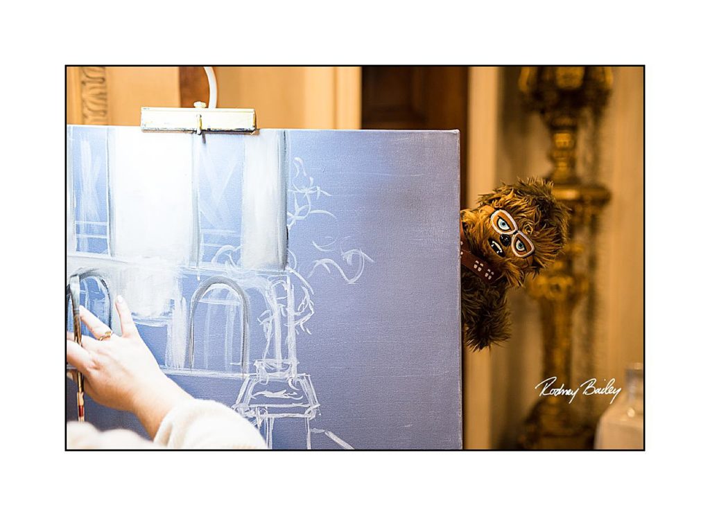 Live wedding painting at the Larz Anderson House at the Society of the Cincinnati in Washington, DC